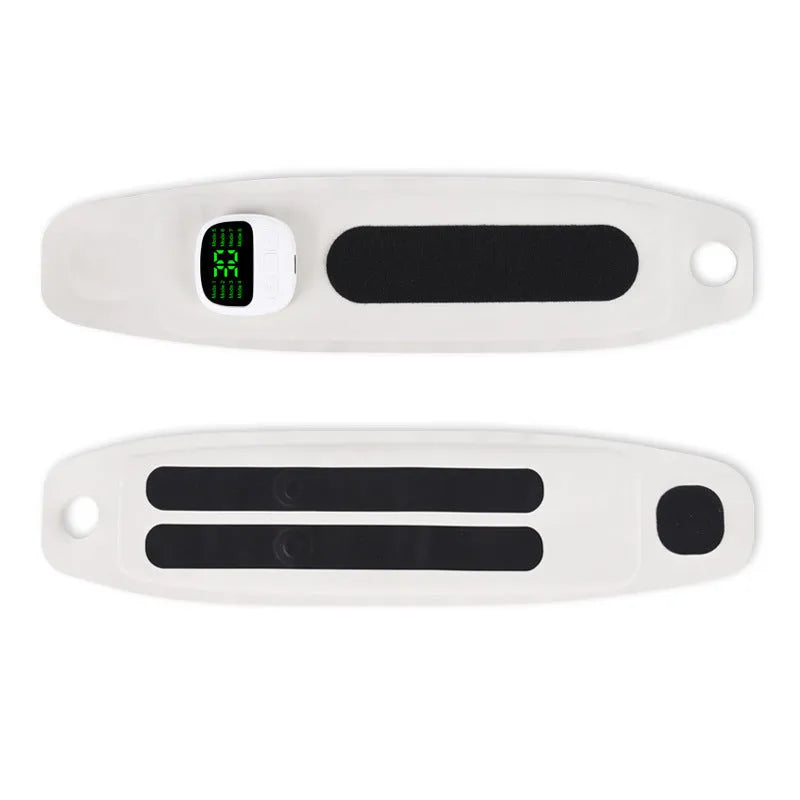 Adjustable hand massage instrument with wristbands in beige, blue, and navy blue colour options