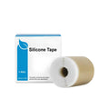 Silicone scar patch roll with Centella asiatica and chamomile, self-adhesive sheet on white background