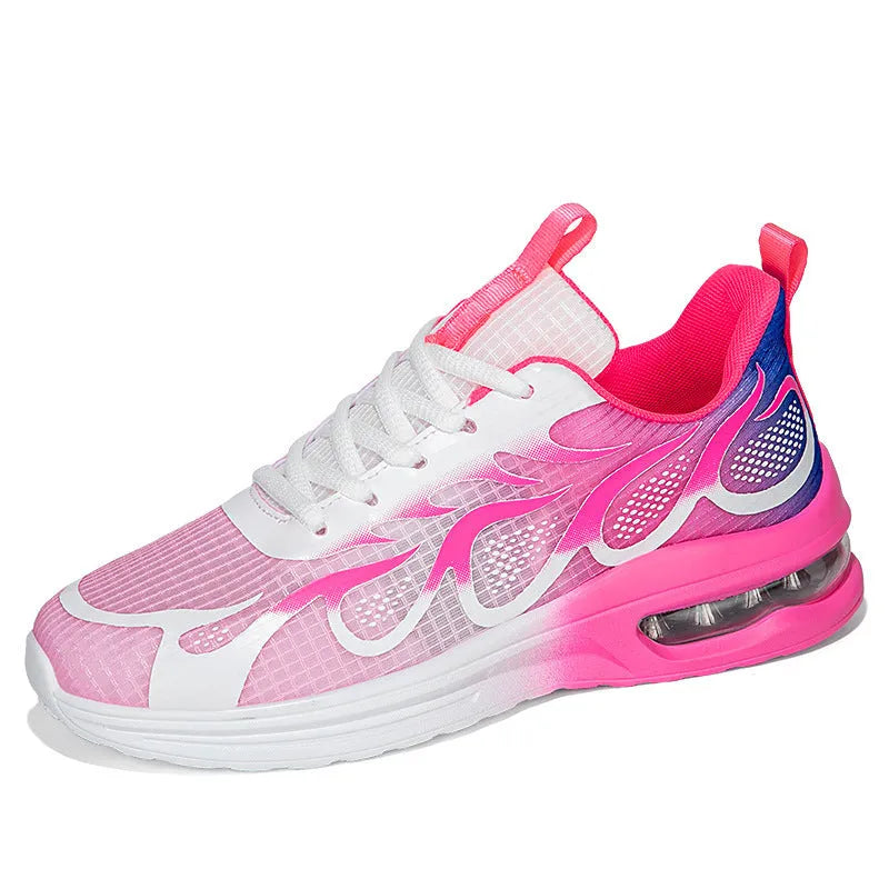 Women's mesh casual sneakers in pink, plum red, or moonlight with PU sole