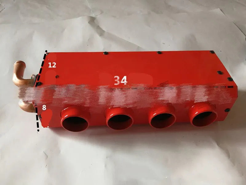 Metal car heater with four-hole copper pipe for 12V and 24V vehicle cabin heating