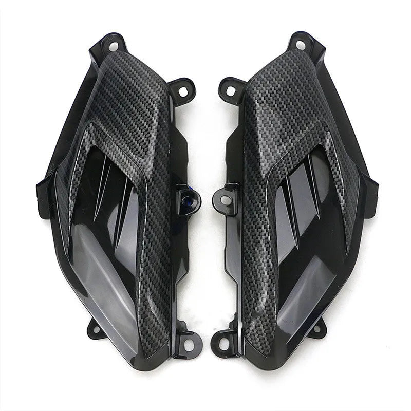 Pair of Yamaha NMAX side lamps with carbon fibre decoration and blue LED lights