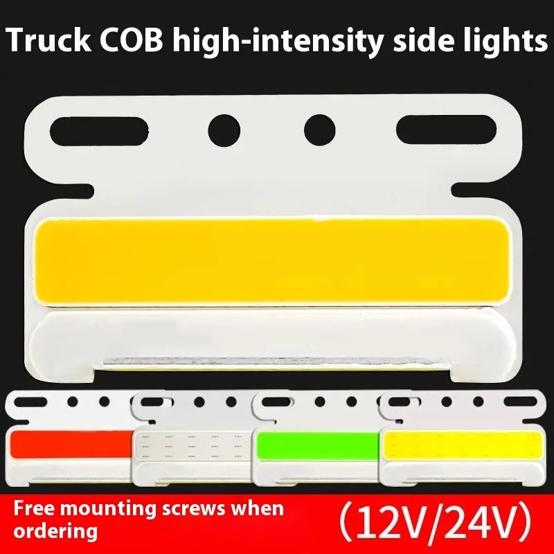 12V 24V aluminium alloy waterproof COB LED truck side light with grounded tyre light in multiple colours