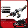 Titanium directional damper bracket kit for CFMoto 450SR motorcycle with carbon fibre finish