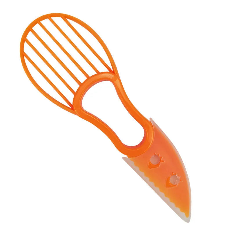 Multifunctional avocado knife in green polypropylene with modern simplicity design for peeling and slicing