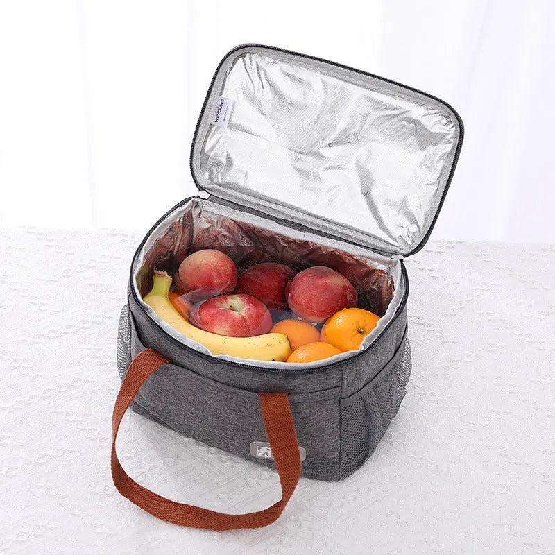 Insulated crossbody picnic bag with shoulder strap in Oxford cloth showing colour options