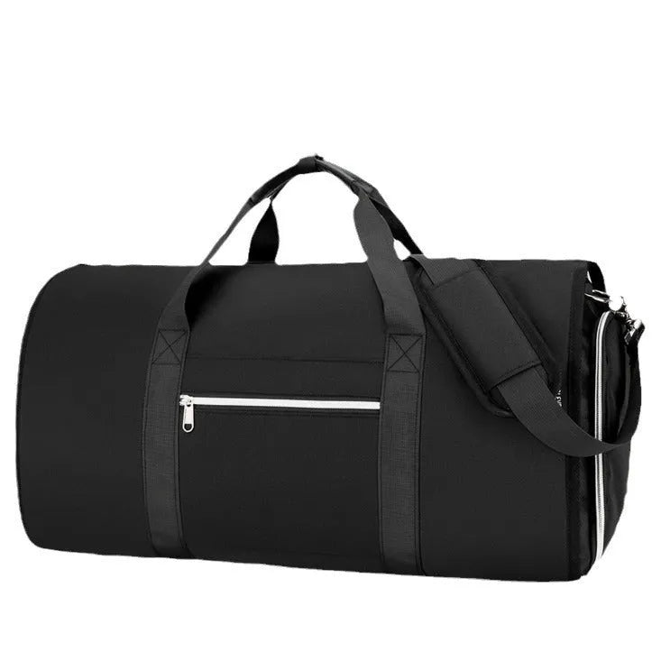 Waterproof Oxford cloth storage bag in grey colour showing dry-wet separation compartments and breathable lining.