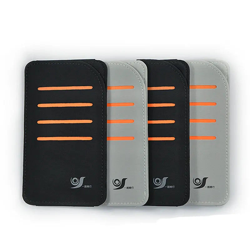 Four rigid car sun visor panels and a vehicle-mounted storage bag laid out flat.