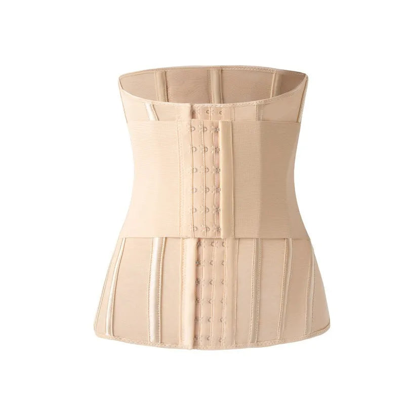 Nylon belly band waist training tummy slimming belt in black and apricot colours with adjustable tie