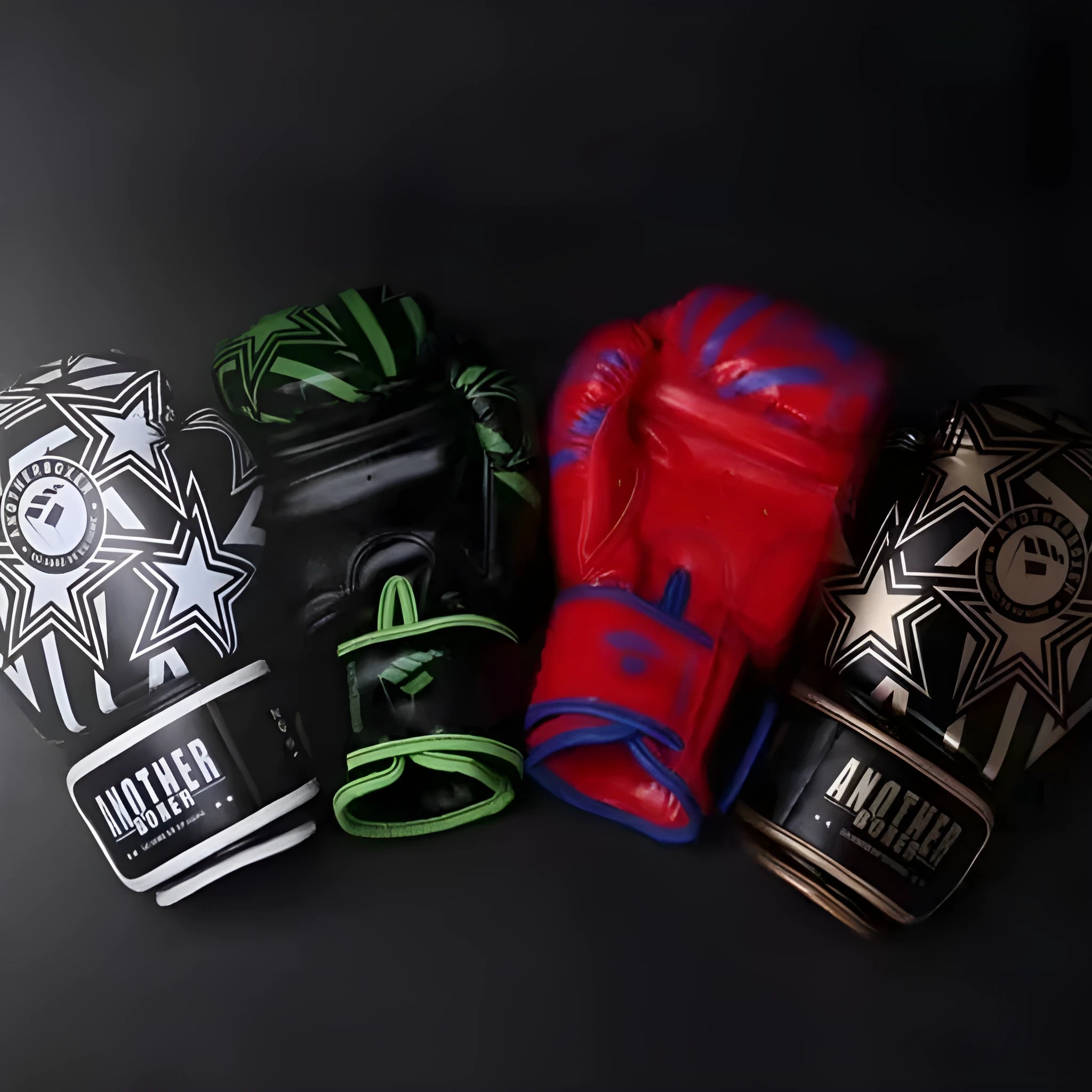 Professional gold children's boxing gloves in vertical style for Sanda training.