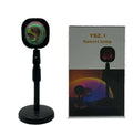 Rechargeable rainbow sunset projection lamp with USB connector showing sunset red colour projection