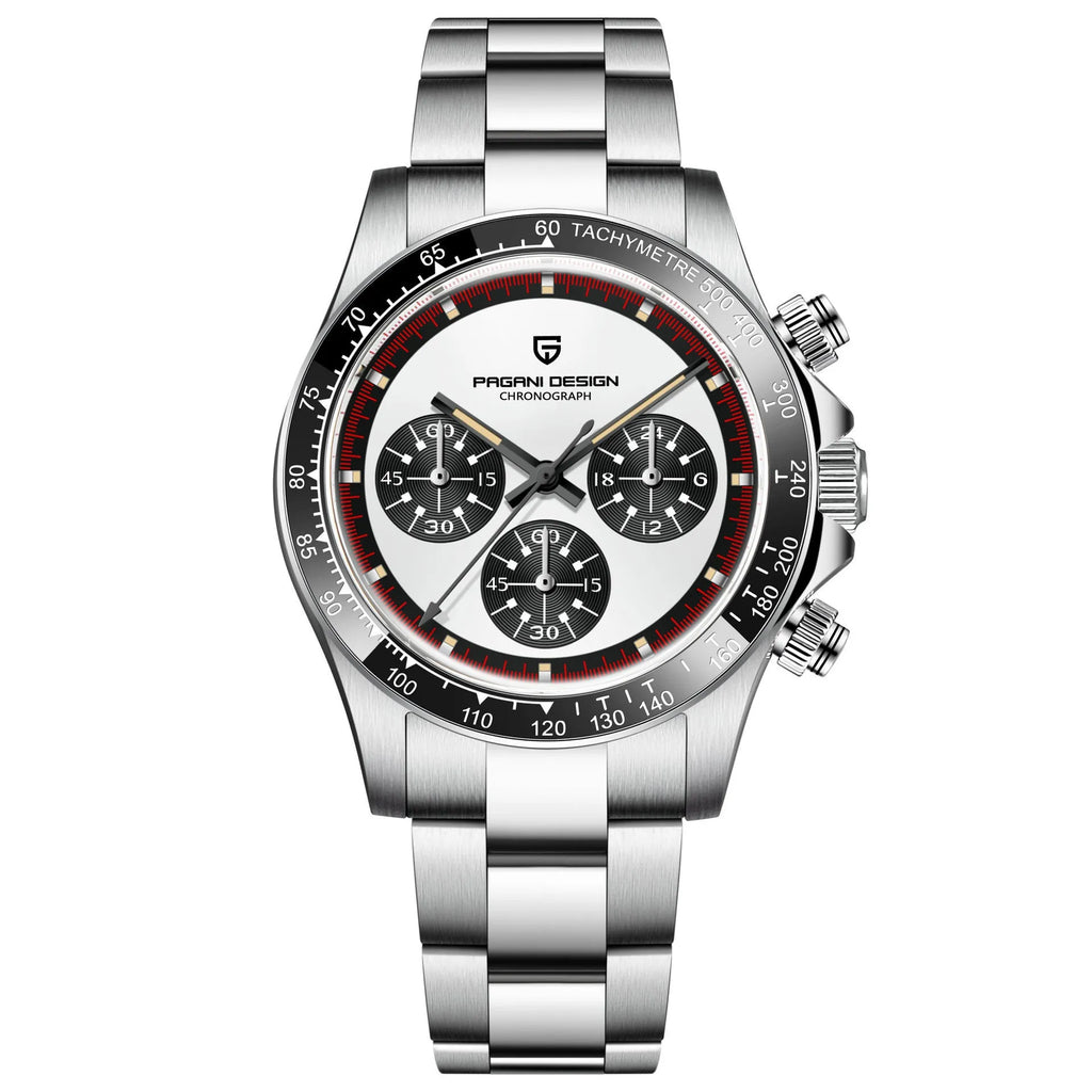 Berjani men's stainless steel chronograph watch with 40mm dial and Seiko VK63 movement
