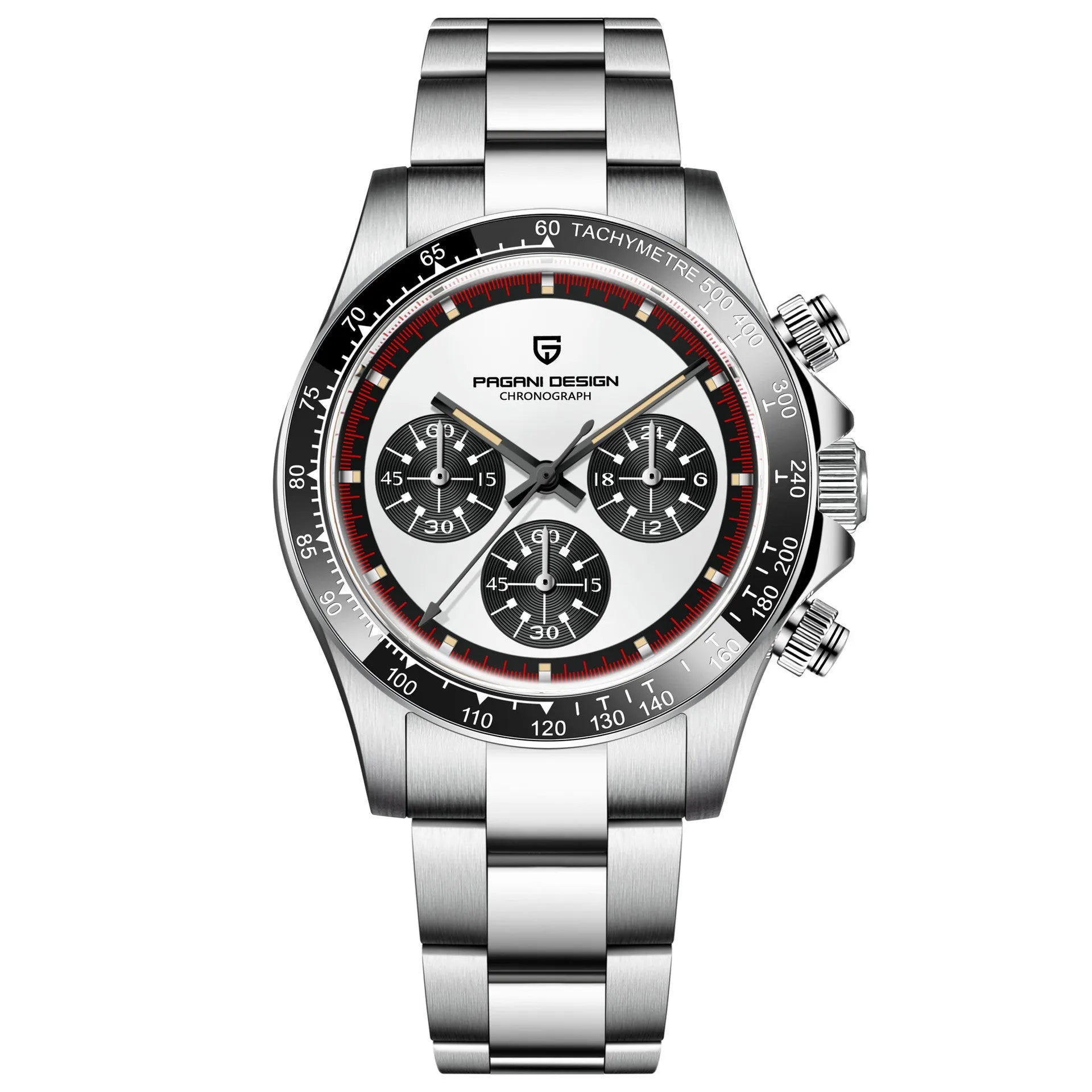 Berjani men's stainless steel chronograph watch with 40mm dial and Seiko VK63 movement