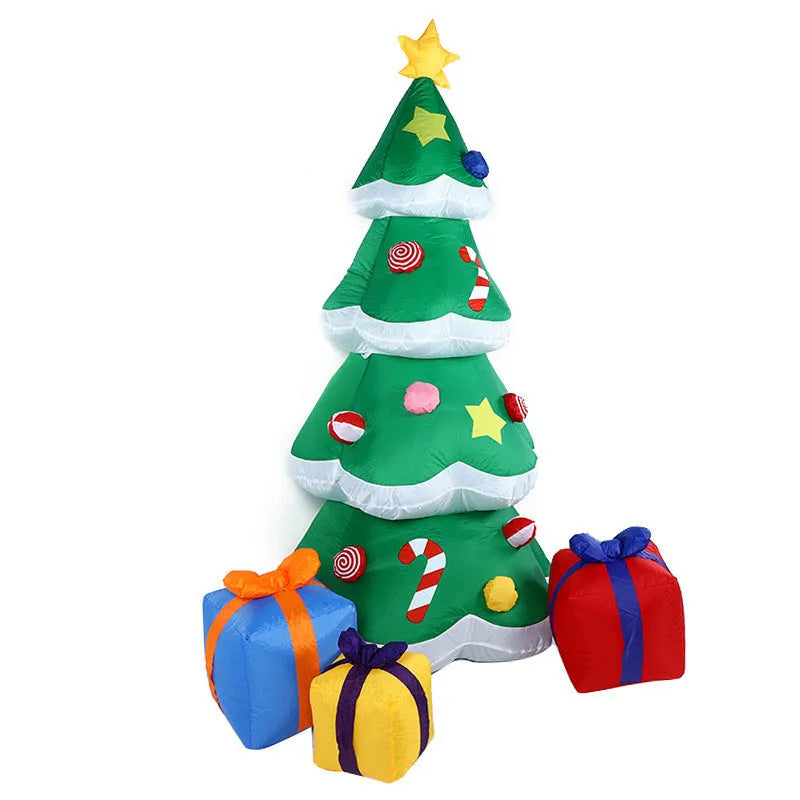Outdoor Christmas LED inflatable decoration showing Santa, snowman, or tree design with illuminated features