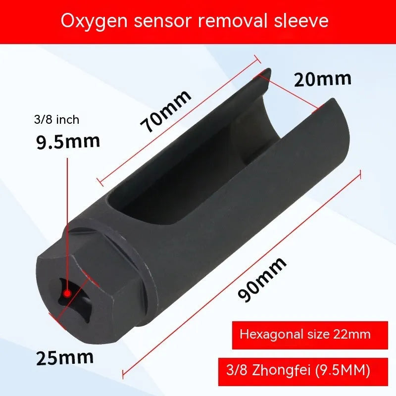 Black chromium vanadium steel oxygen sensor sleeve with 22mm diameter for automotive use