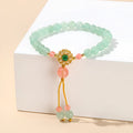 Green natural crystal jade bracelet for girls with handmade beads