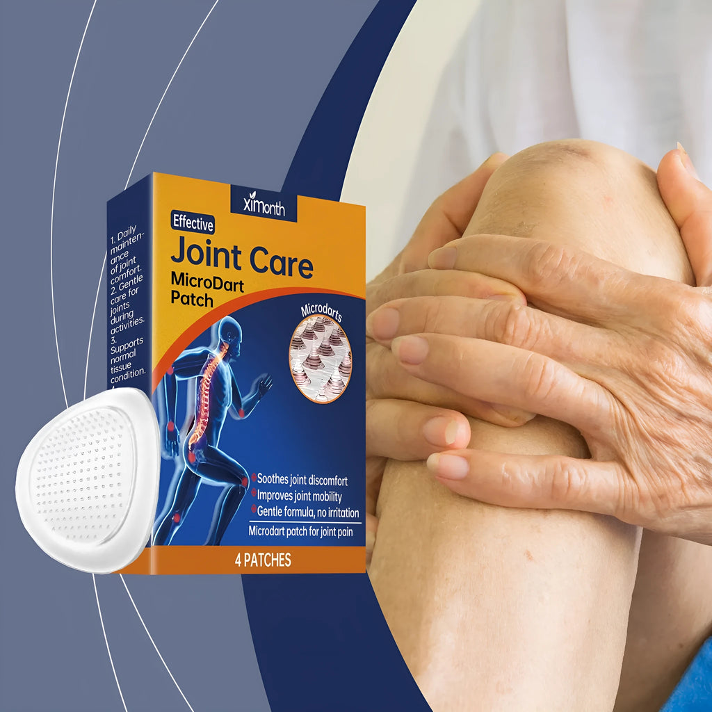 Box of four joint nursing adhesive bandage patches with moxa, ginger, and bee venom ingredients.