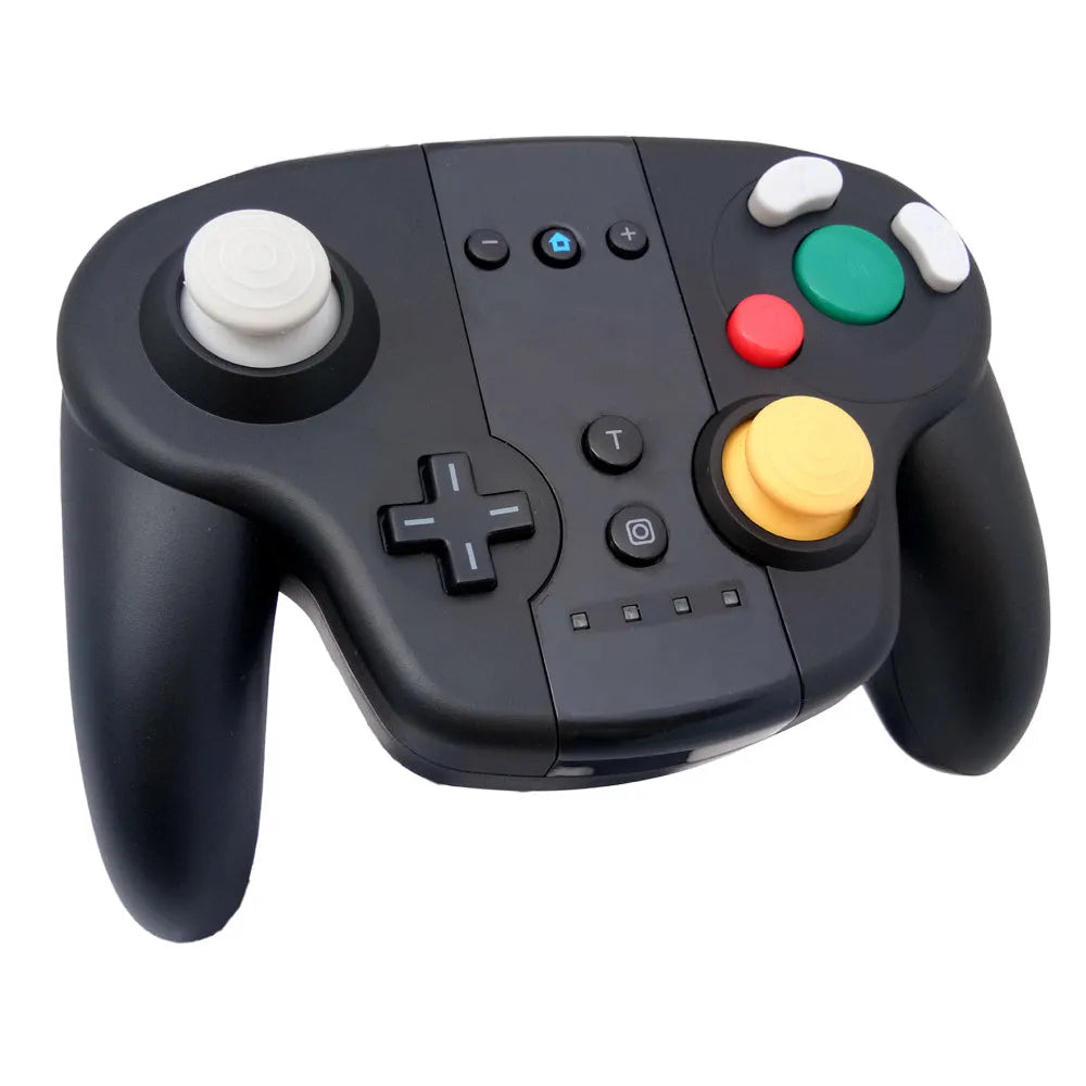 Black wireless gamepad with colourful packaging for Nintendo Switch and Windows PC gaming