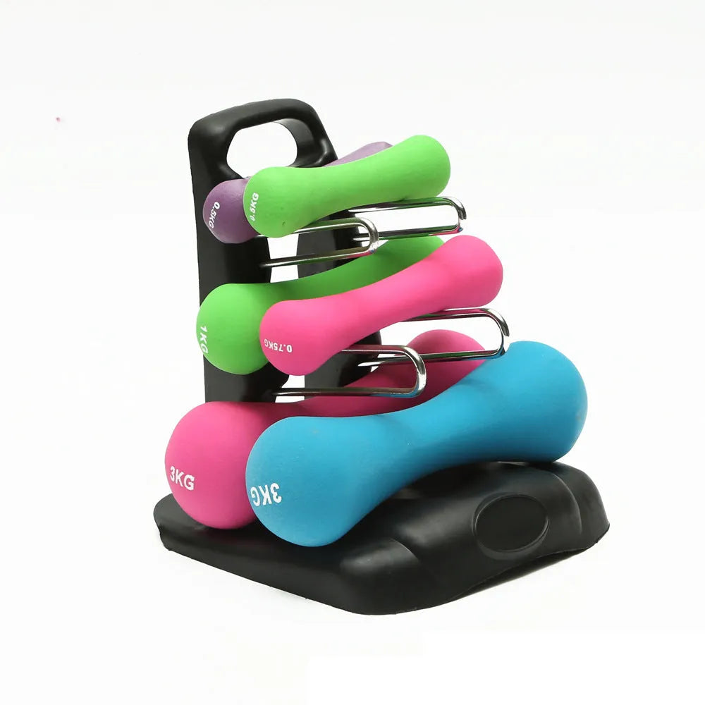 PVC dumbbell rack with removable bracket support for gym storage organisation