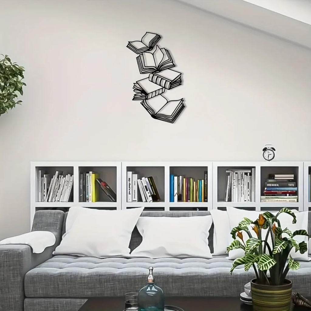 Black geometric wrought iron wall decoration modern simplicity style 14.57 x 9.36 inches