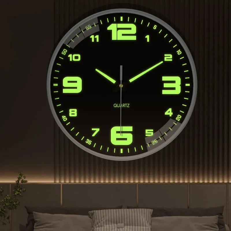 8 inch diameter modern luminous wall clock with plastic shell in colour options YG010, YG011, YG012.