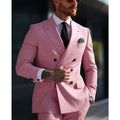 Men's Korean-style slim fit two-piece business suit in cotton blend polyester fabric