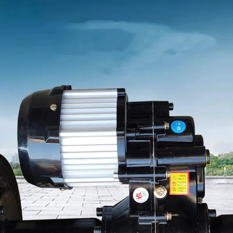 48V low-speed rear axle trolley conversion set with motor, pneumatic tyres, controller, and turn handle for electric trolley modification