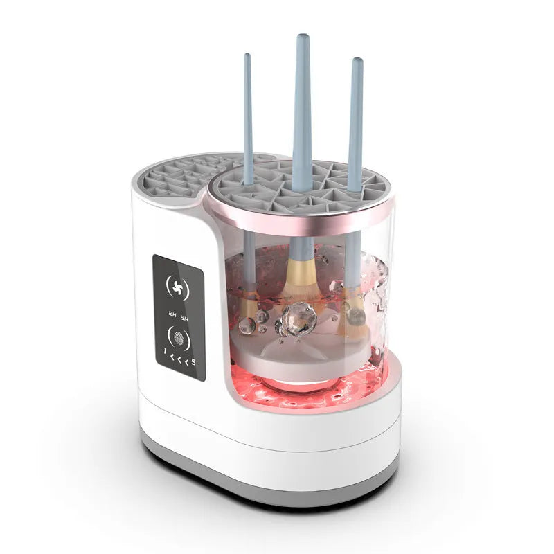 HZ-008 automatic electric makeup brush cleaning and drying station with silicone bowl.