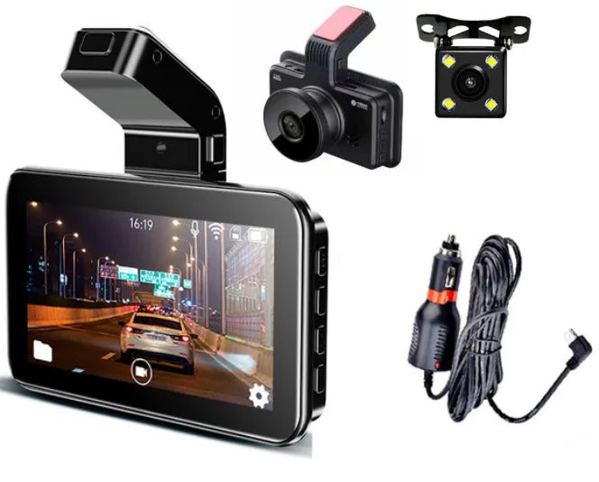 3-inch HD car DVR dashboard camera with dual lens for front and back vehicle recording
