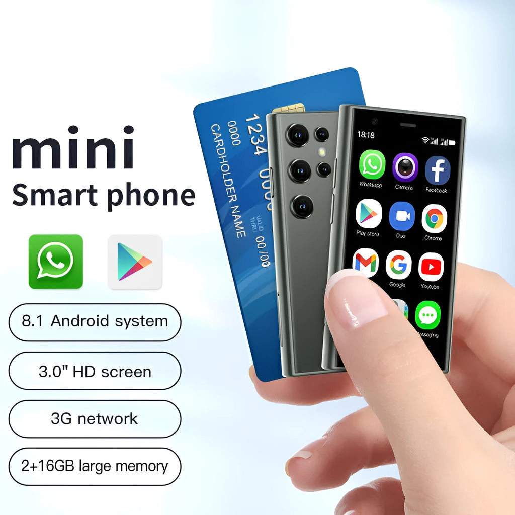 S23PRO XS15 mini smartphone with 30cm screen in black, green, or pink purple colour options