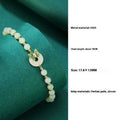 Cyan Hetian jade bracelet for women with a sterling silver butterfly inlay