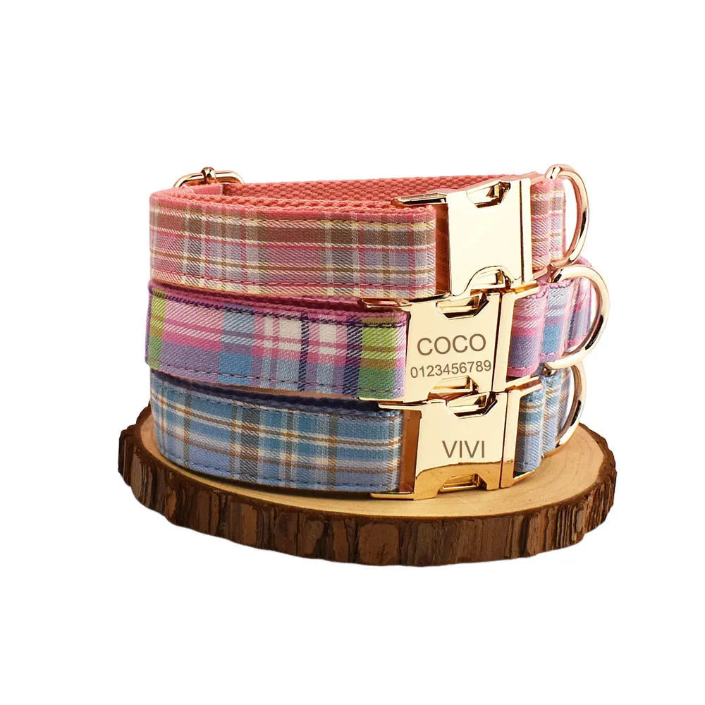Qicaigei cloth dog collar and leash set with matching vest and bow accessories