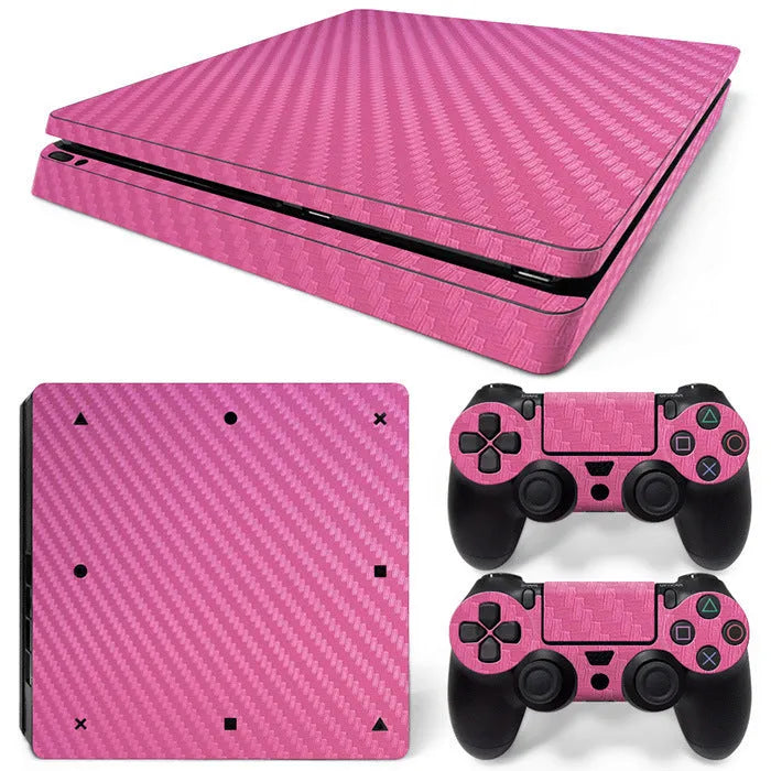 Game machine carbon fibre sticker for PS4 Slim in black carbon fibre colour with matte finish