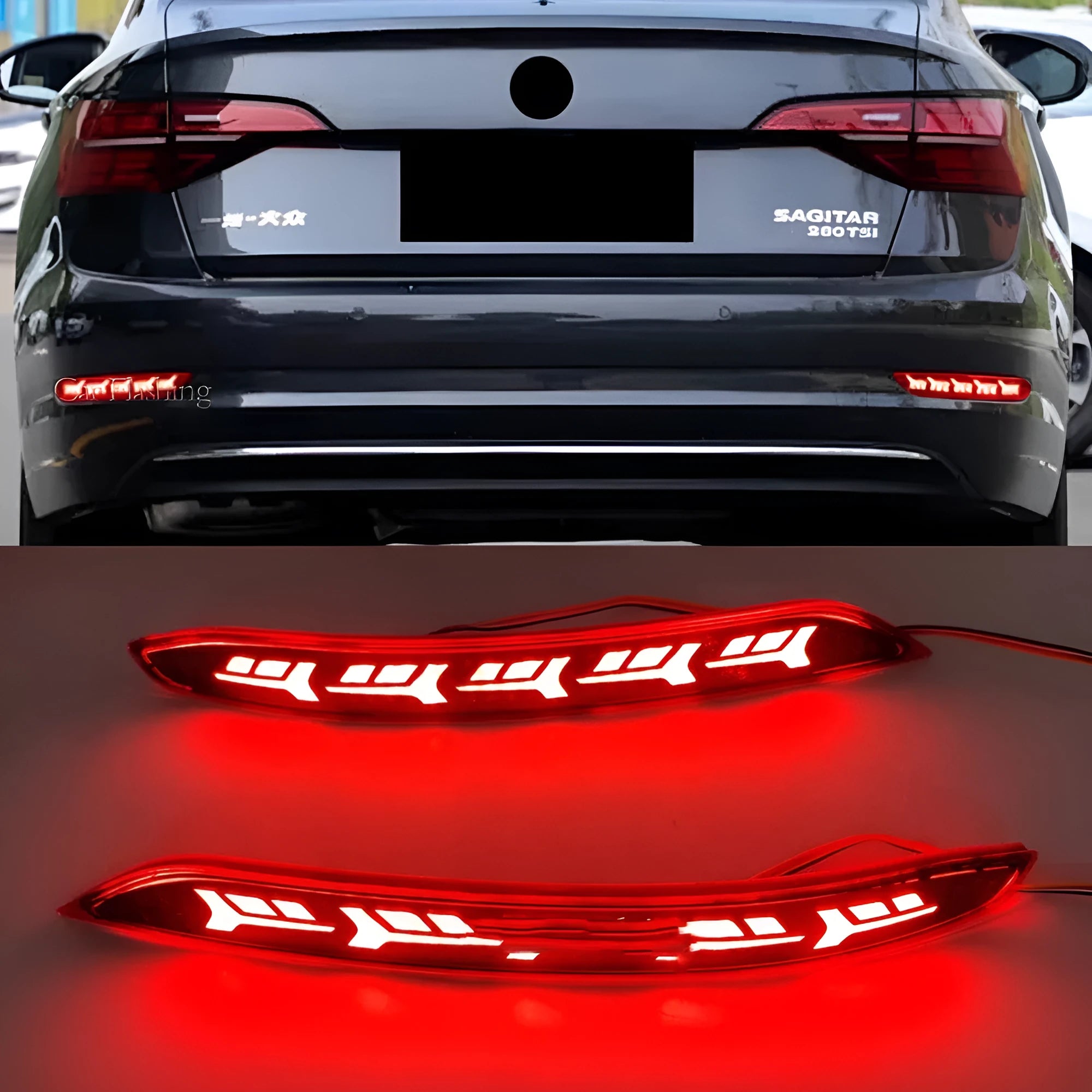 Volkswagen Sagitar rear bumper LED light with water flow animation for 2019-2021 models