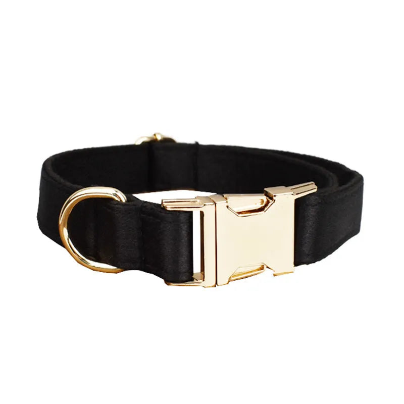 Cloth dog collar and lead set with chest strap harness, bow, and vest in assorted sizes
