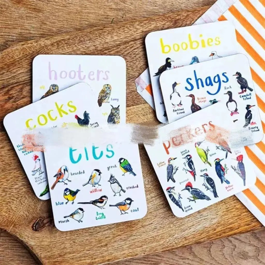 Set of 6 square bird pun coasters with PVC material, flower design, 10x10x0.35 cm each