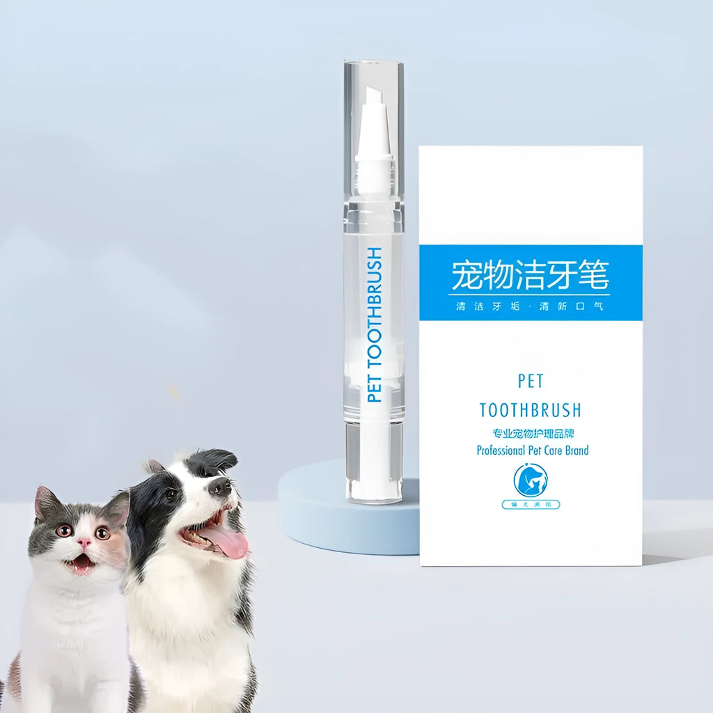 Pet toothbrush pen for dogs with twist-action toothpaste dispenser