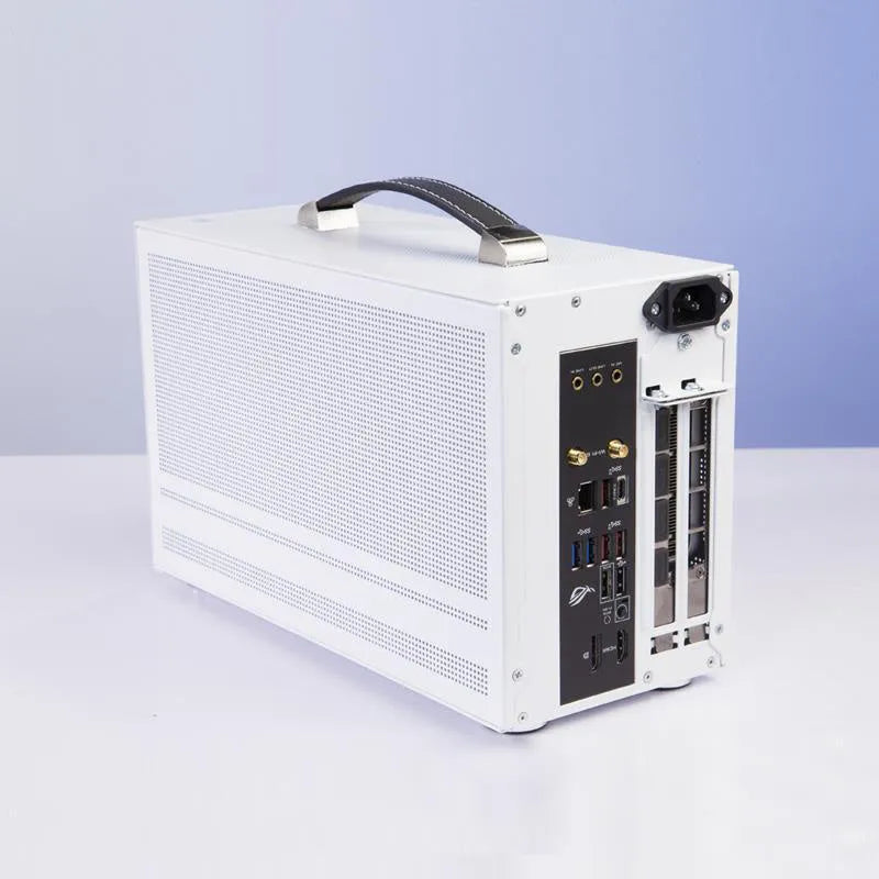 Hummingbird PRO Mini-ITX desktop computer case in titanium grey metal.