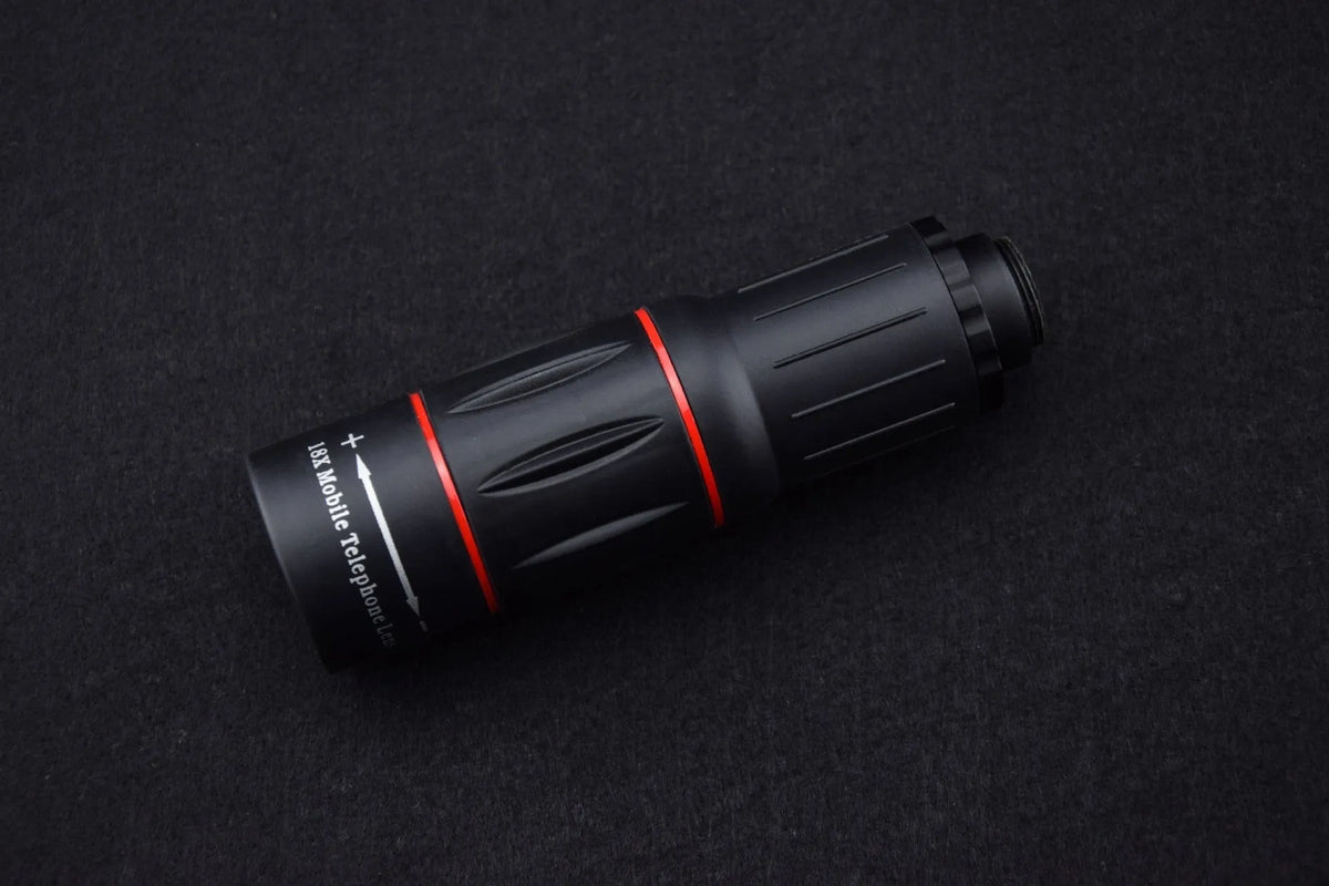 18x high-definition external telephoto lens for mobile phones with clip-on mount and handheld bracket