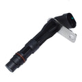 Black universal automotive car sensor for General Motors vehicles on a white background.
