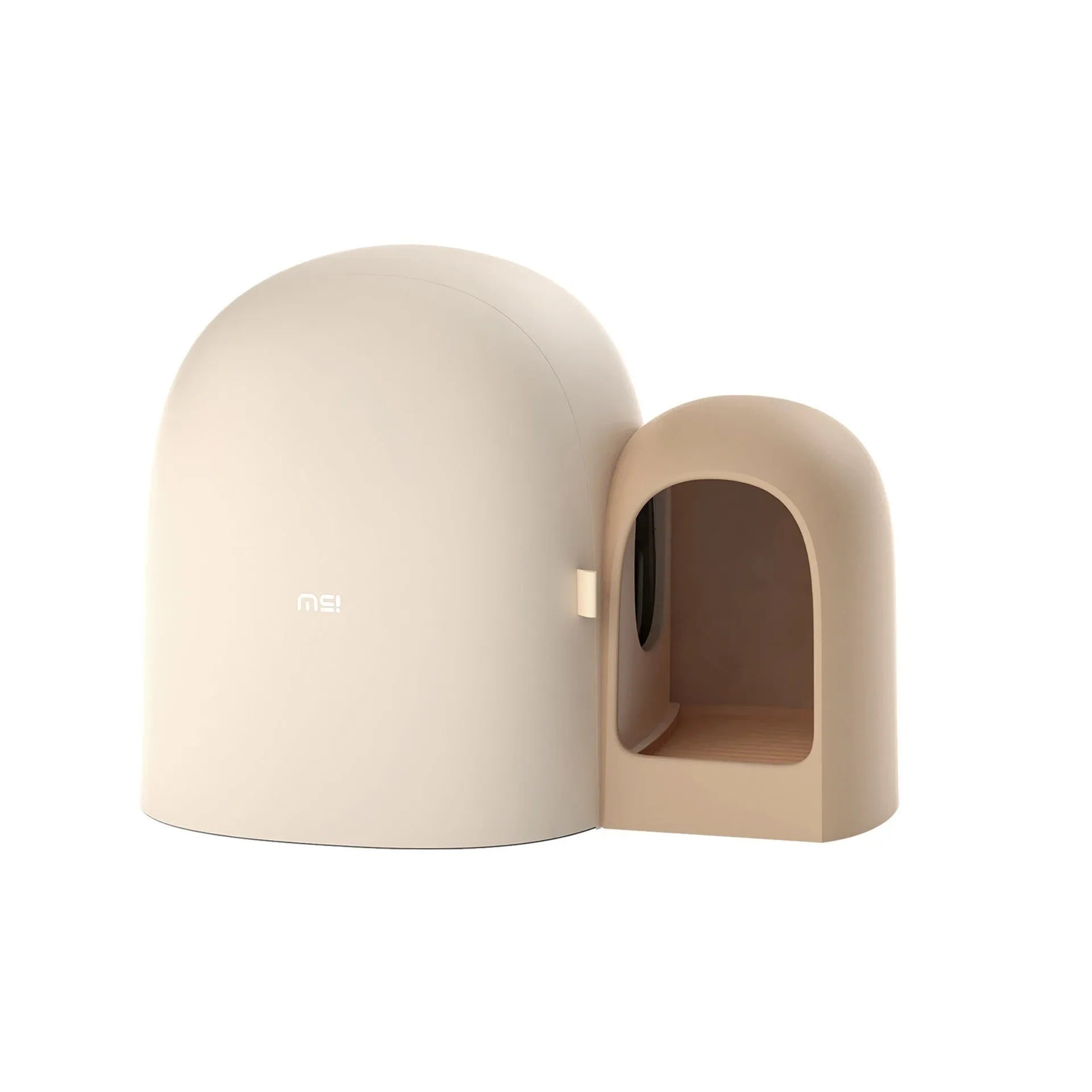 Oversized fully enclosed cat litter box in moss green colour, showing its large dimensions and solid ABS plastic construction.