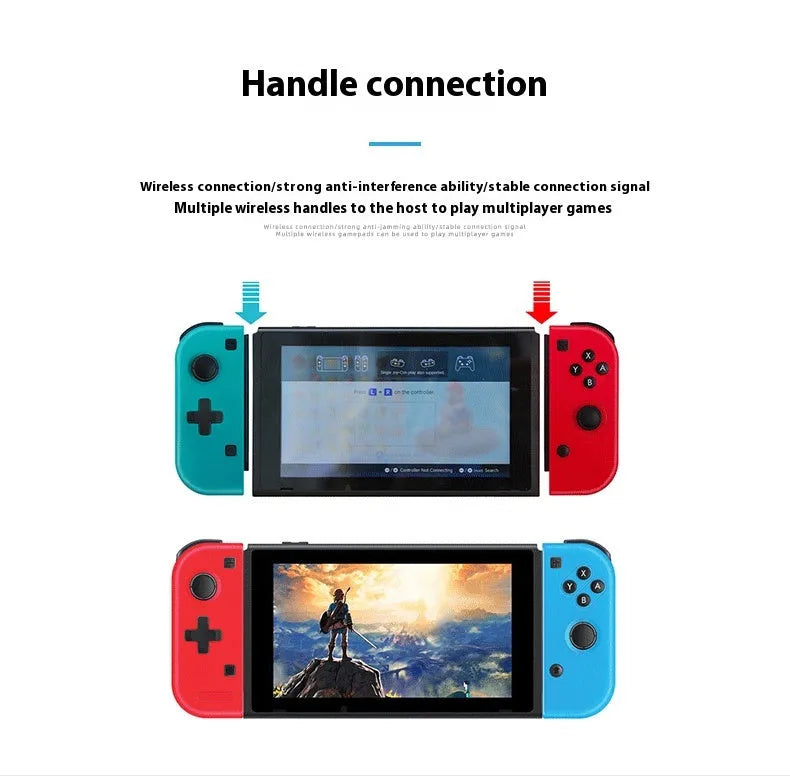 Mechanical flat non-vibration stretching gamepad in red and blue colours, ABS material, PS/2 interface