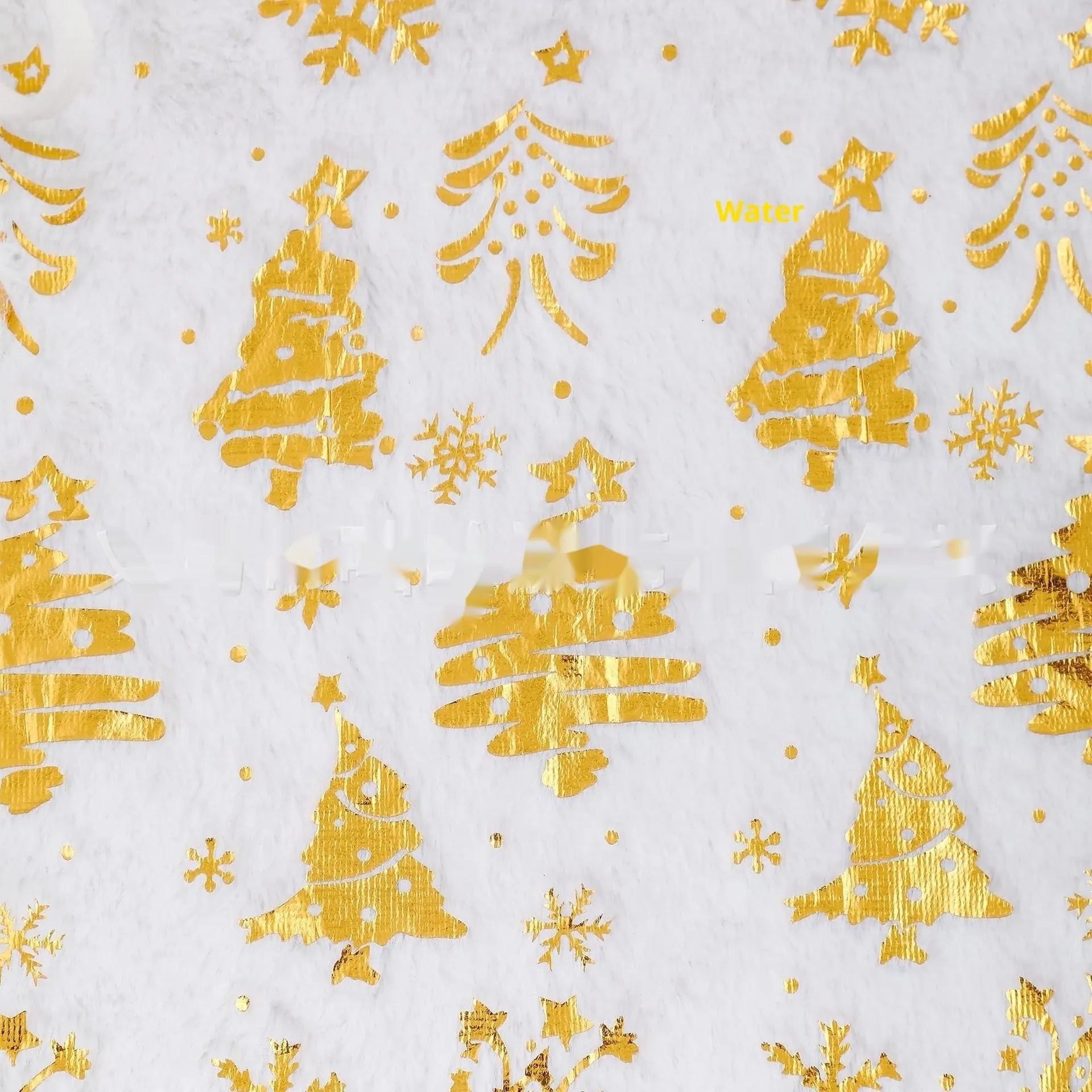 Gilding snowflake Christmas tree plush floor mat in festive red and white design.
