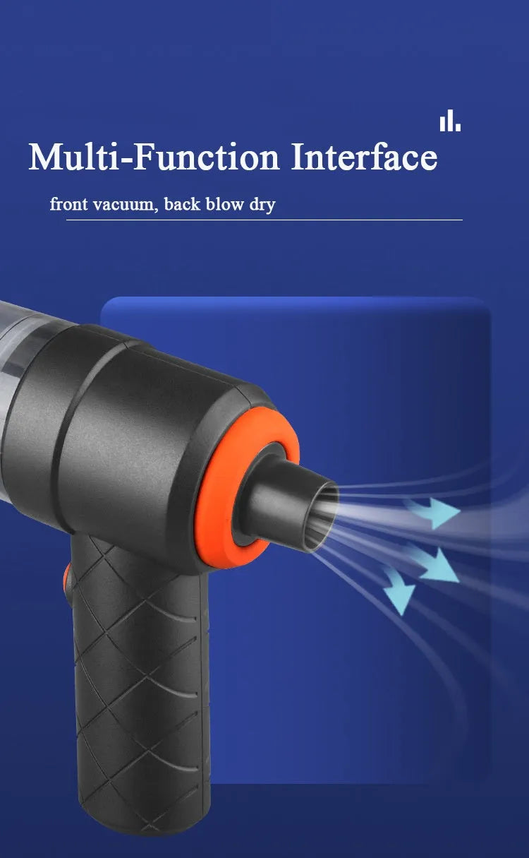 Mini car vacuum cleaner black wireless strong suction appliance for auto interior and home use