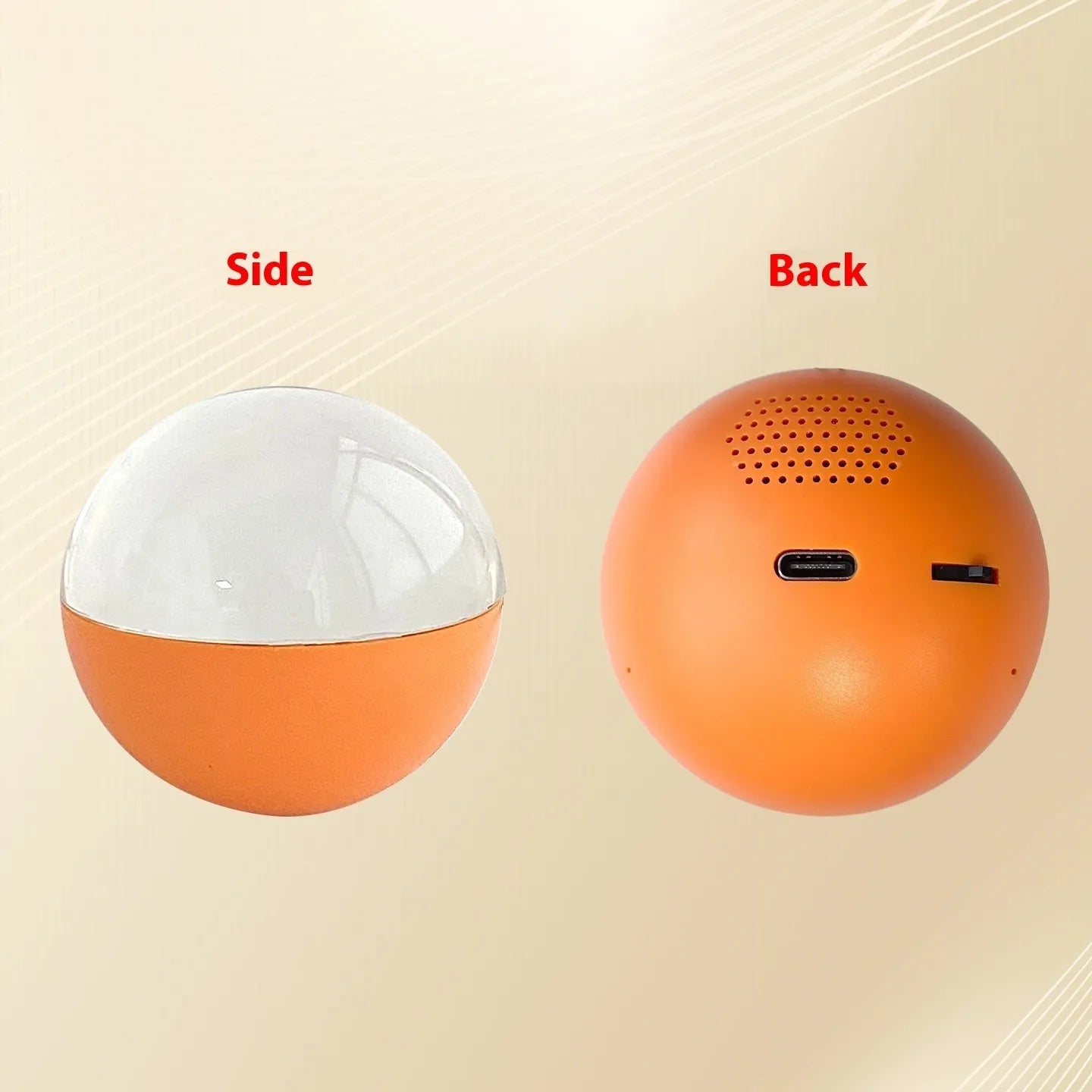 2.1-inch round screen electronic ball video player in orange, blue, white, pink, or black plastic casing with pull-wheel control