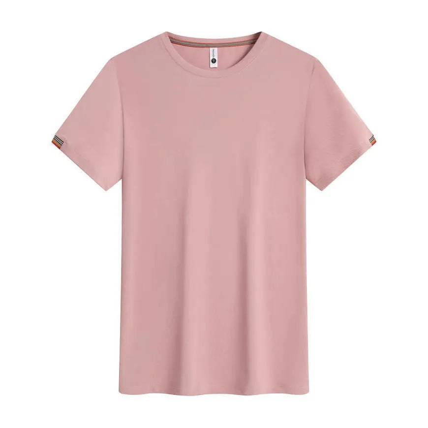 Round neck pullover work top in ice fibre fabric available in multiple colours
