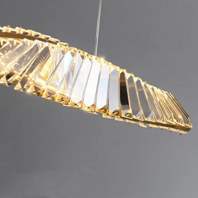 Crystal chandelier with LED light, iron body, 1000mm diameter, 76mm height, for dining table