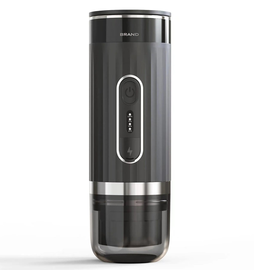 Black portable coffee machine for K-Cup capsules with car charger compatibility