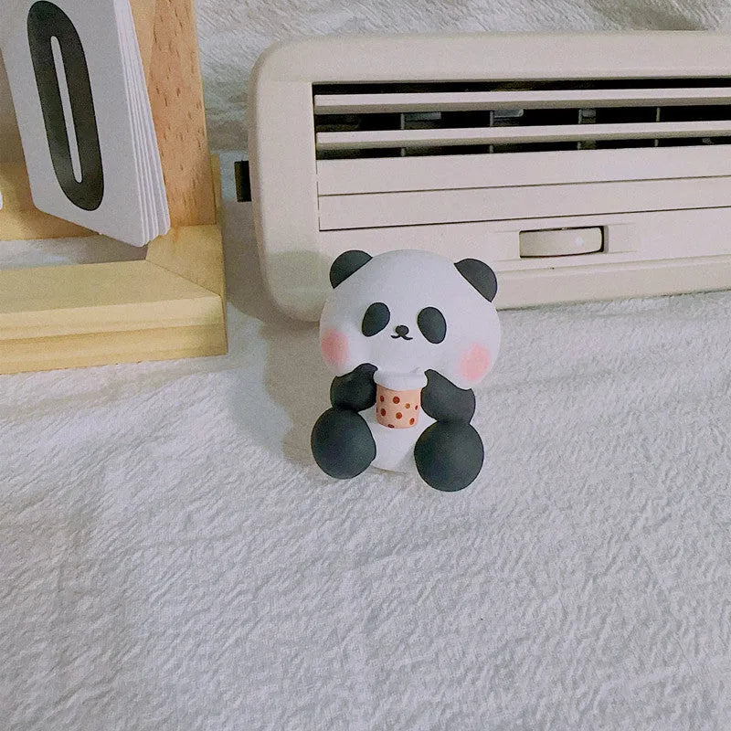 Cute panda car air freshener decoration on vehicle vent with three design options