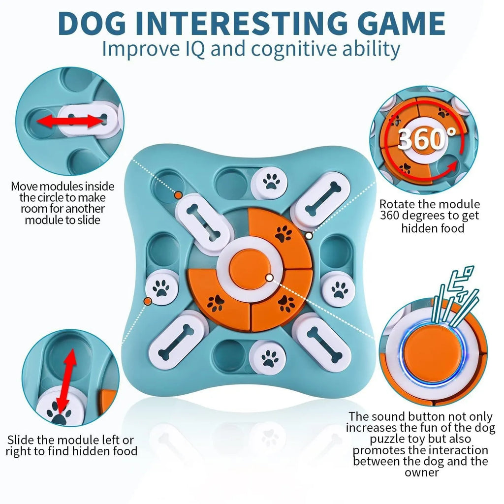 Light blue ABS interactive dog toy with vocalisation feature, compact handheld pet toy for play