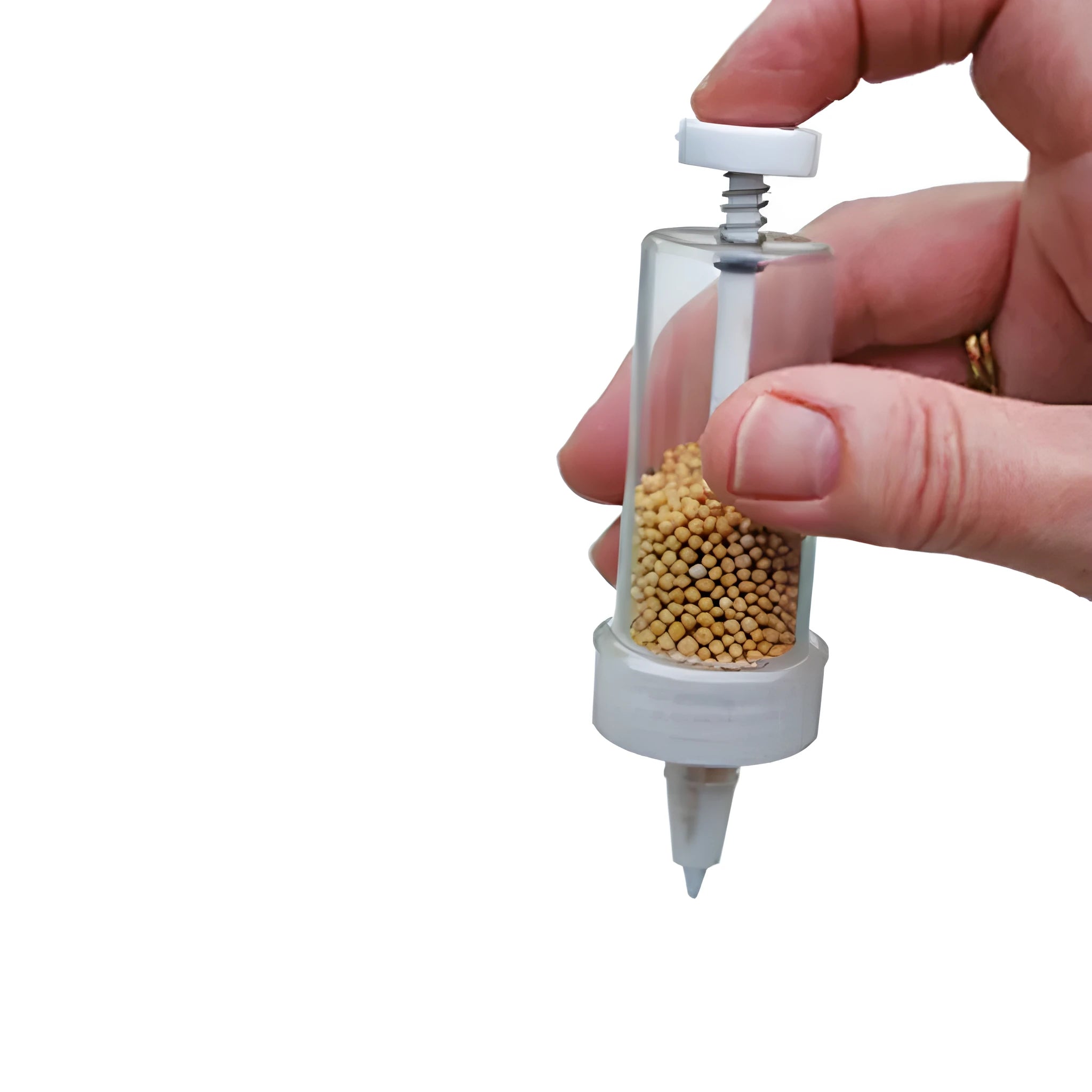 12 cm long plastic mini planter tool with 3 cm diameter for adjustable seed distribution